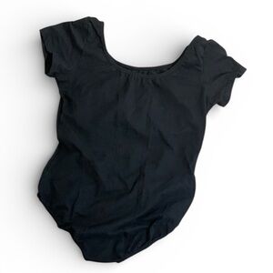 Girls Black Dance Leotard XXL | Ballet Gymnastics Practice Uniform | Fits 12–14